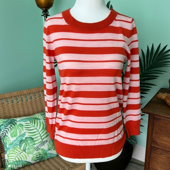 J Crew Striped Merino Wool Sweater Size XS - Picture 1 of 7